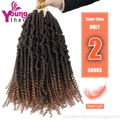 Bomb Twist 14inch 24stands Jumbo Passion Spring Twist Hair With Curly Ends Wavy  hair New Style Crochet Braids